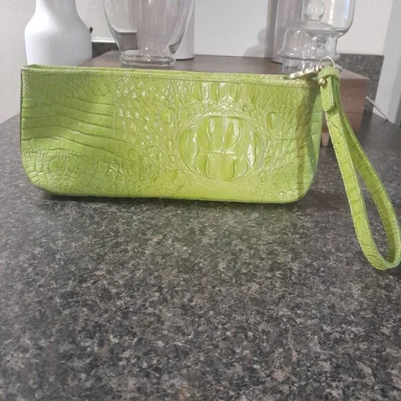 BRAHMIN Green leather Wristlet - Picture 4 of 9